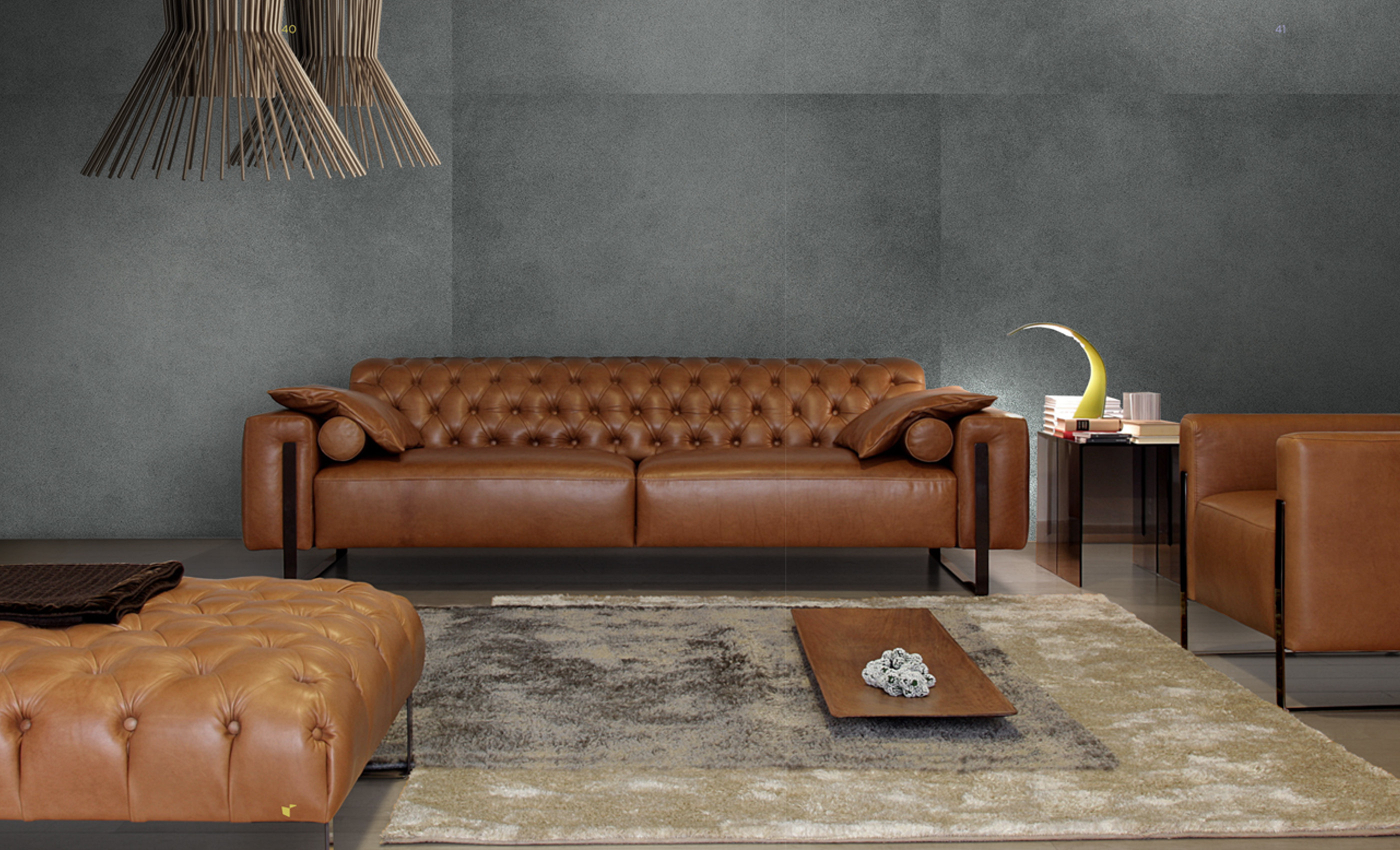 картинка Элегантный кожаный диван-тройка Nube , Soho Loft от Sohogallery.ru