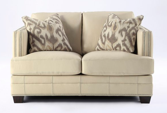 картинка Кожаный двухместный диван c декоративными подушками Ladira - Pearl, Ashley от Sohogallery.ru